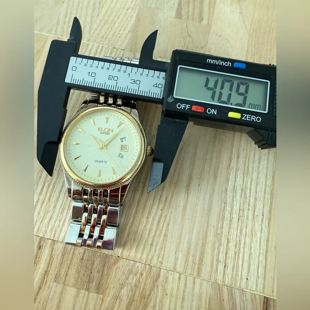 Elgin Swiss men’s two toned classic watch NEW BATTERY